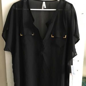 Live 4 Truth Sheer Black Top, NWT